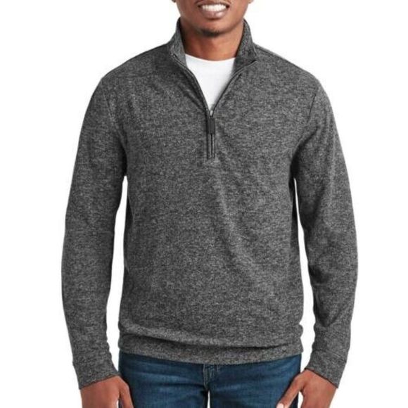 🆕 Members Mark Men's Classic Fit Soft Stretch Quarter Zip Pullover Shirt Grey - Picture 1 of 4